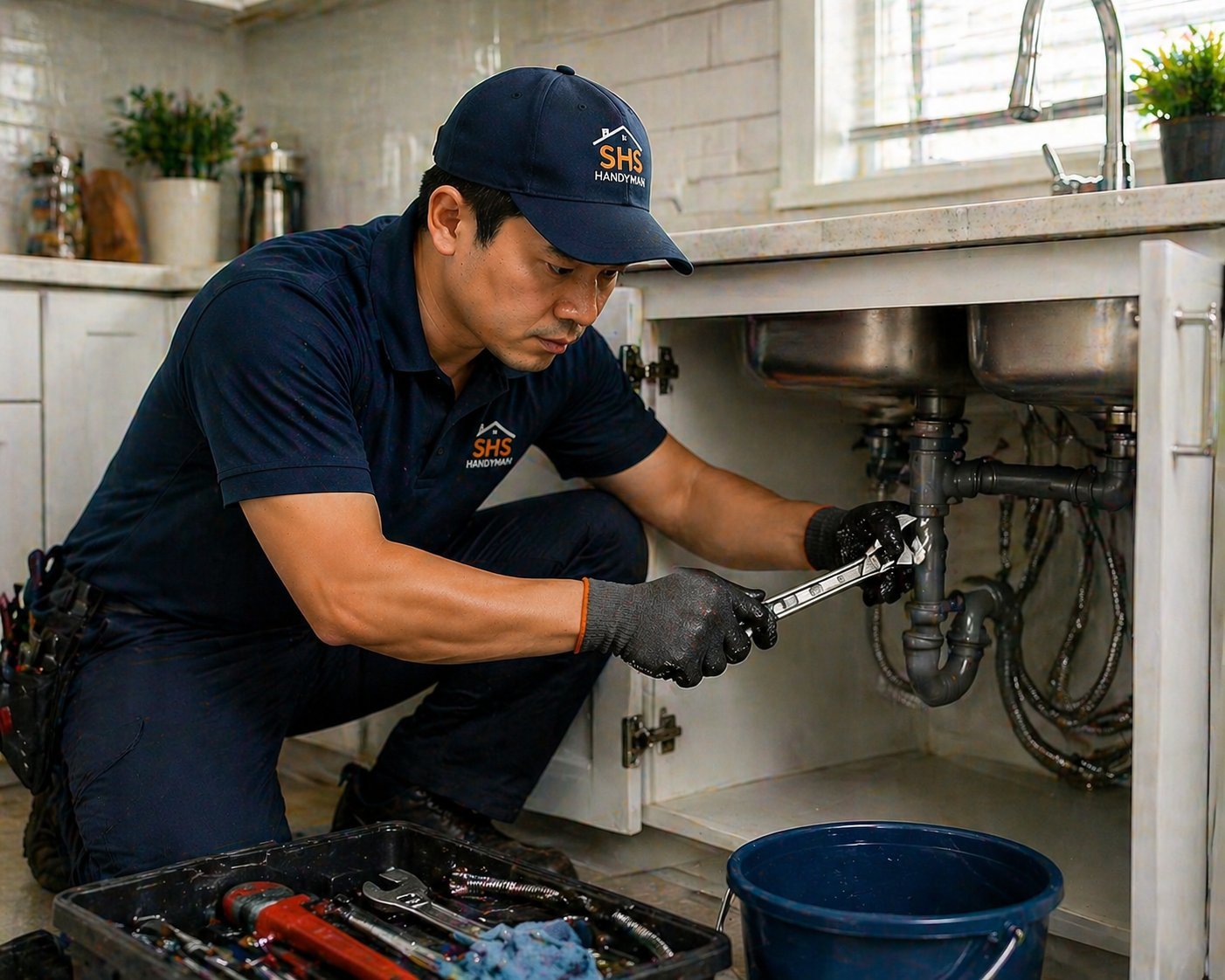 Affordable kitchen sink plumbing service in Singapore, featuring a skilled plumber repairing leaks, unclogging drains, and ensuring smooth water flow with cost‑effective solutions for reliable home maintenance.