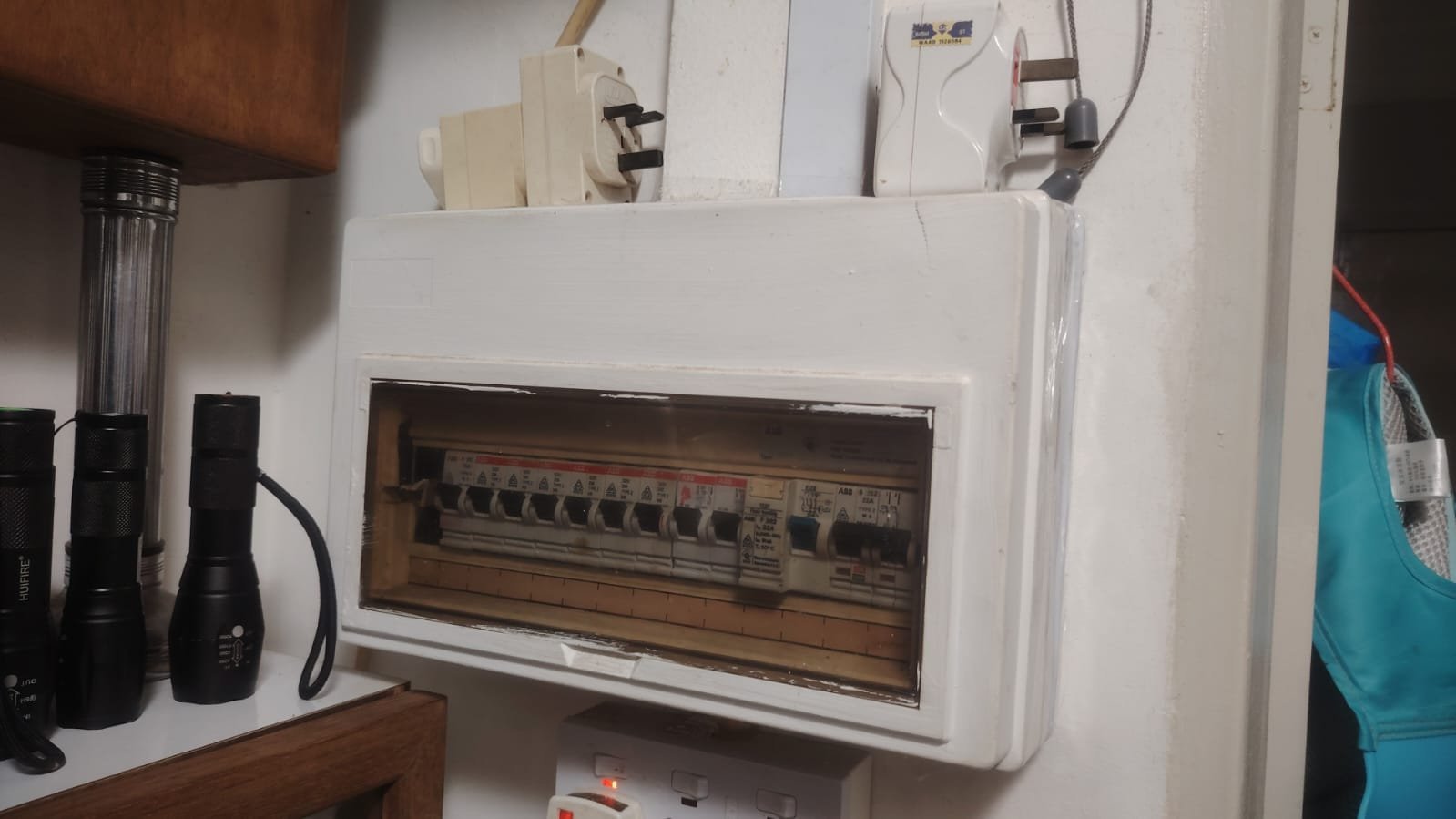 Original electrical distribution board in a Toa Payoh HDB flat before a professional DB box upgrade.
